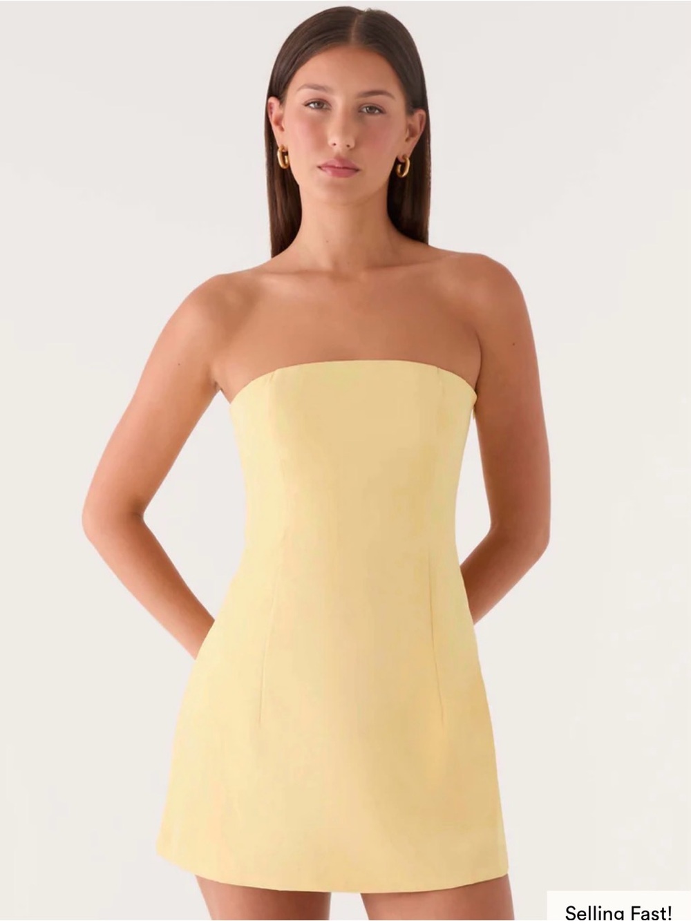 Peppermayo Strapless Lemon Mini Dress